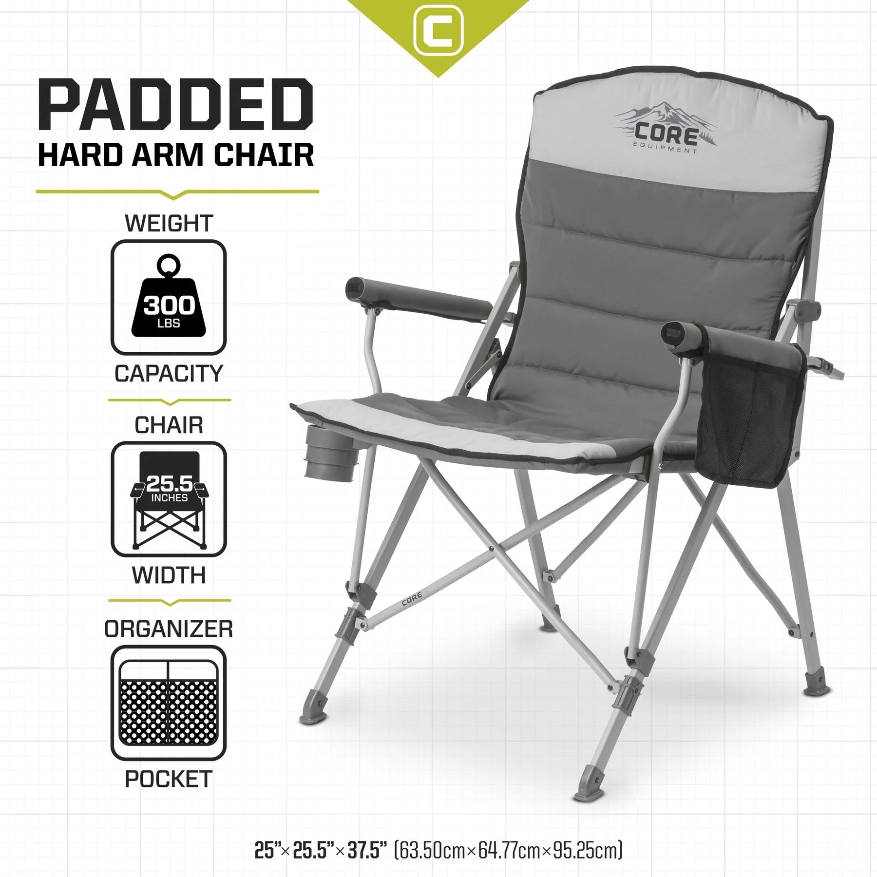 core padded hard armchair